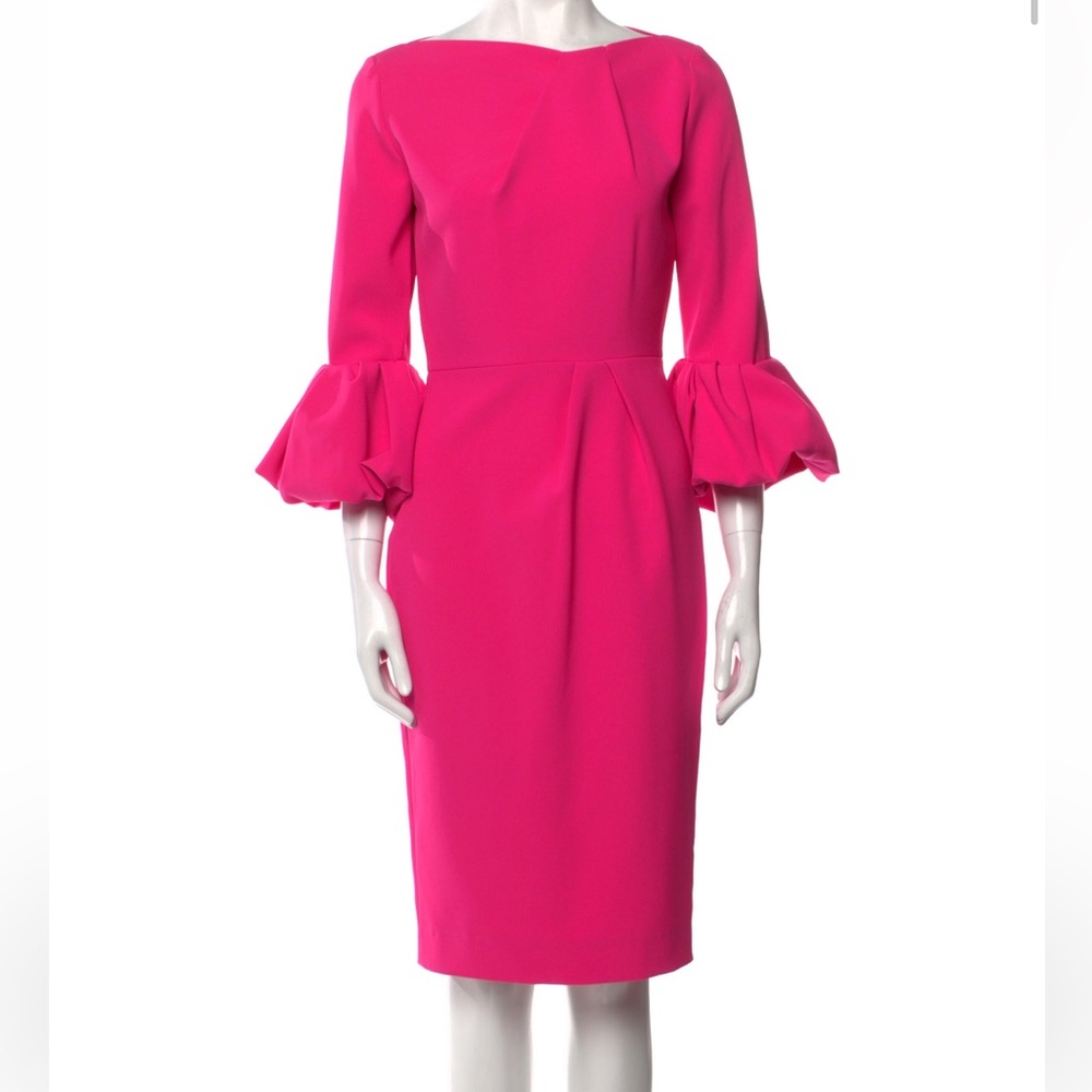Roksanda Mid-Length Bateau Neck Dress with Bell Sleeves - PINK